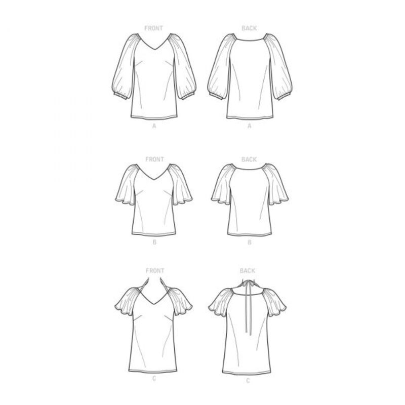 Patron Simplicity 9334.AA - Top ample avec decollete V e variations de manches raglan
