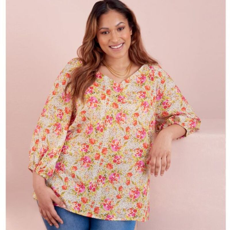 Patron Simplicity 9334.BB - Top ample avec decollete V e variations de manches raglan