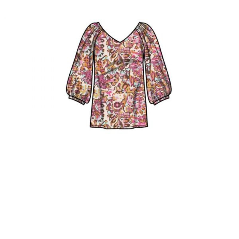 Patron Simplicity 9334.BB - Top ample avec decollete V e variations de manches raglan