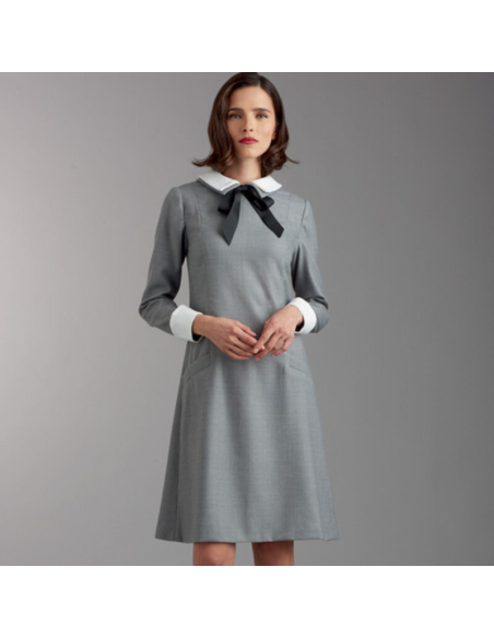 Patron Simplicity 9371.K5 - Robe pour femme et femme avec variations de col, de manchette et de manche