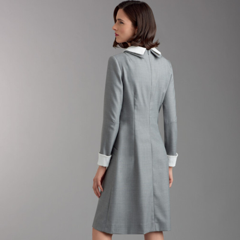 Patron Simplicity 9371.F5 - Robe pour femme et femme avec variations de col, de manchette et de manche