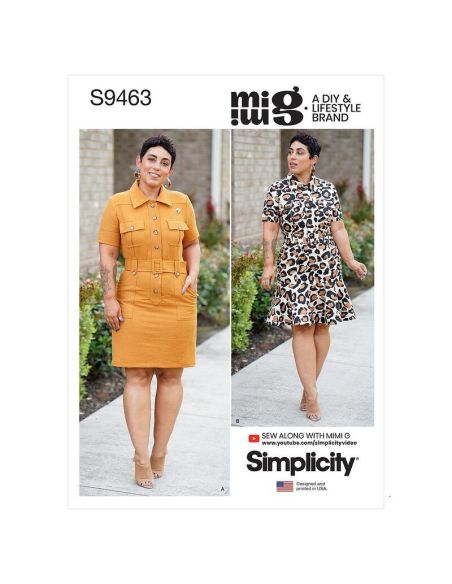 Patron Simplicity S9463.H5 - Robe-chemisier avec ceinture pour jeunes filles