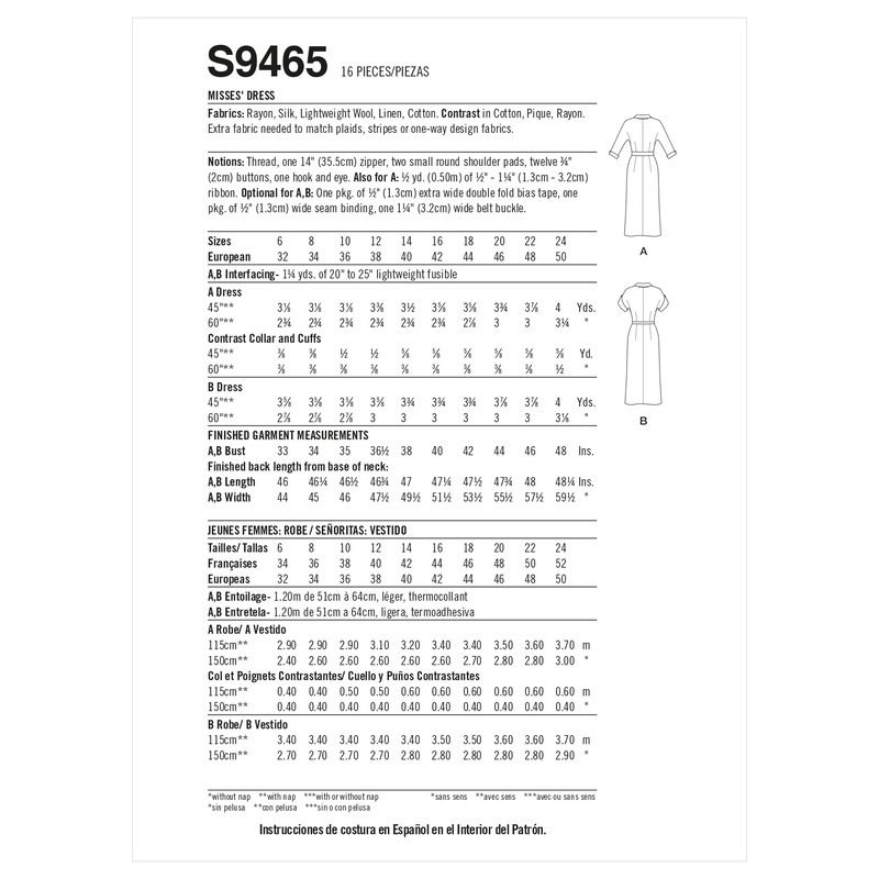 Patron Simplicity S9465.U5 - Robe pour jeunes filles