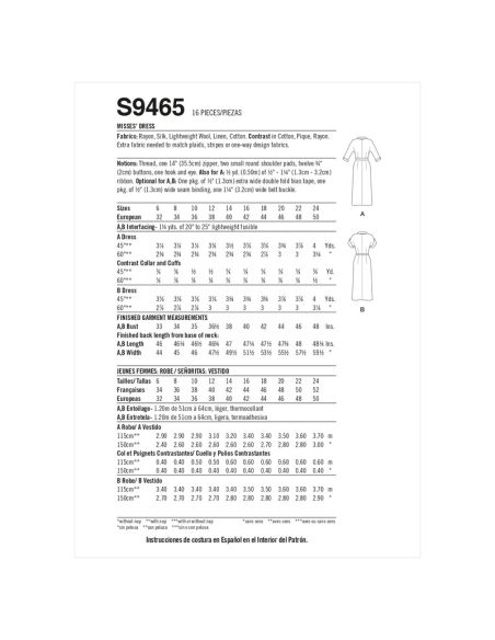 Patron Simplicity S9465.U5 - Robe pour jeunes filles