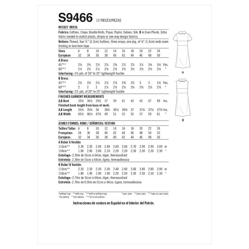 Patron Simplicity S9466.U5 - Robe pour jeunes filles