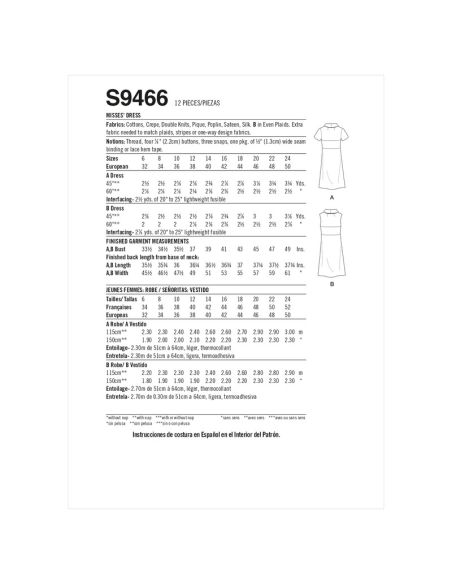 Patron Simplicity S9466.U5 - Robe pour jeunes filles