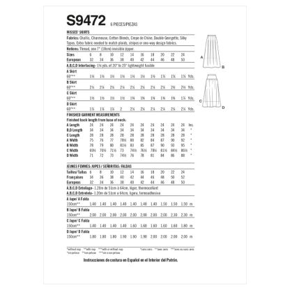 Patron Simplicity S9472.U5 - Jupes pour jeunes filles 2
