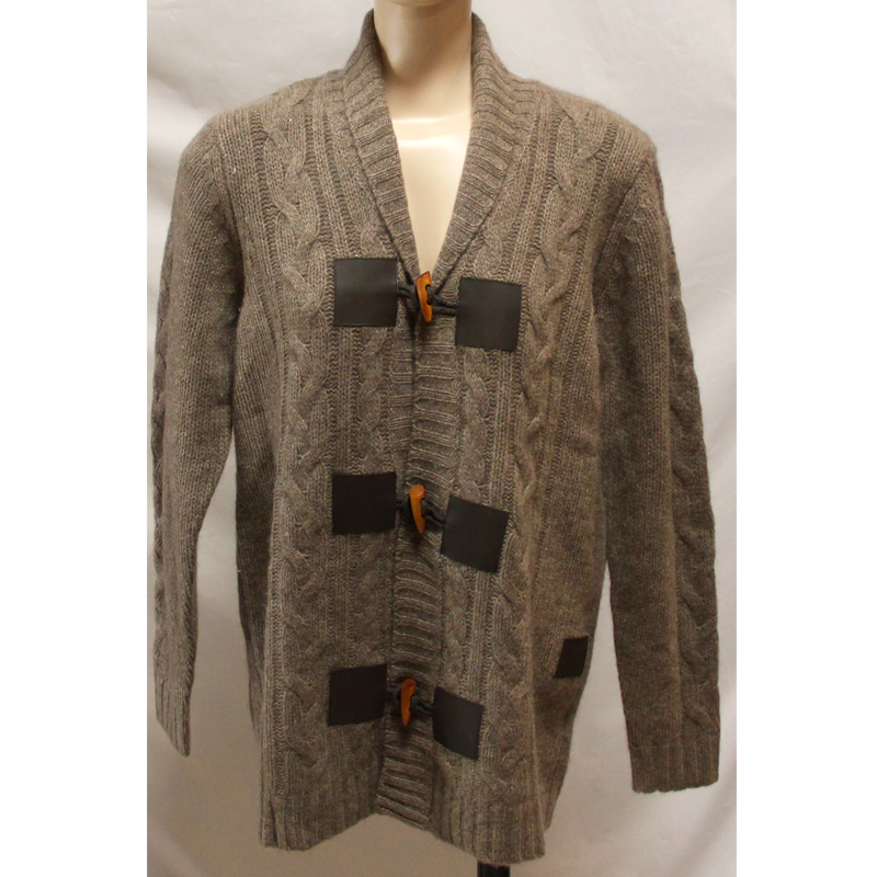 Gilet brandebourg 100% Yak - Taupe (Taille XL)