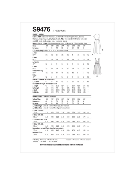 Patron Simplicity S9476.FF - Robe pour femmes