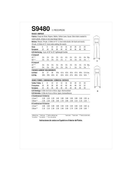 Patron Simplicity S9480.H5 - Combinaison pour jeunes filles