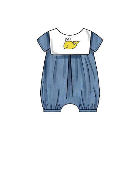 Patron Simplicity S9484.A - Barboteuses pour bébés