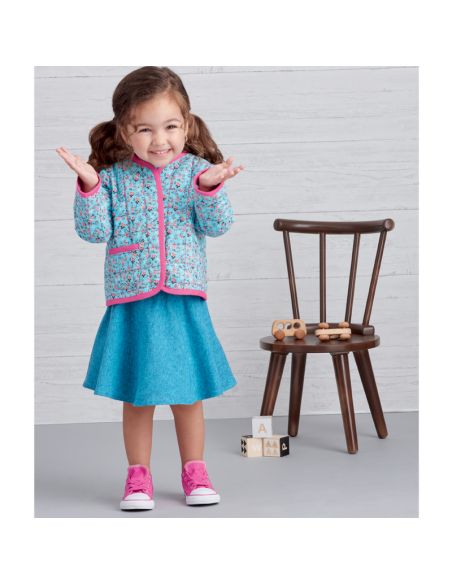 Patron Simplicity S9485.A - Haut en maille, Veste, Gilet, Jupe et Pantalon pour tout petits
