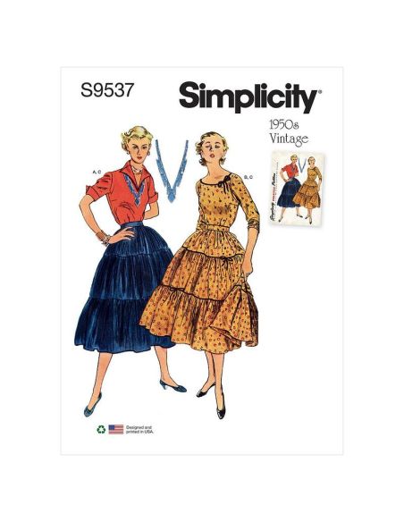 Patron Simplicity S9537.H5 - Chemisier et Jupe pour jeunes filles