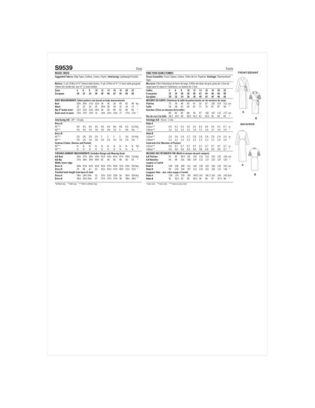 Patron Simplicity S9539.R5 - Robe pour jeunes filles