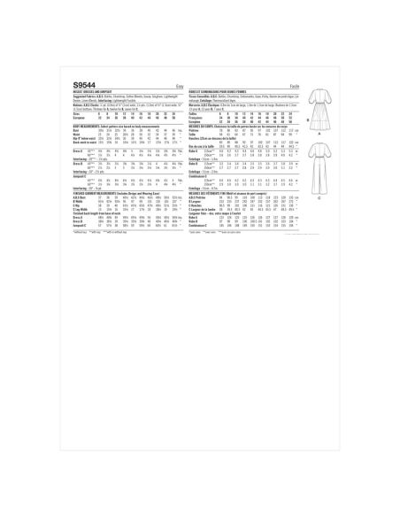 Patron Simplicity S9544.H5 - Robe, pull et jupes pour femme