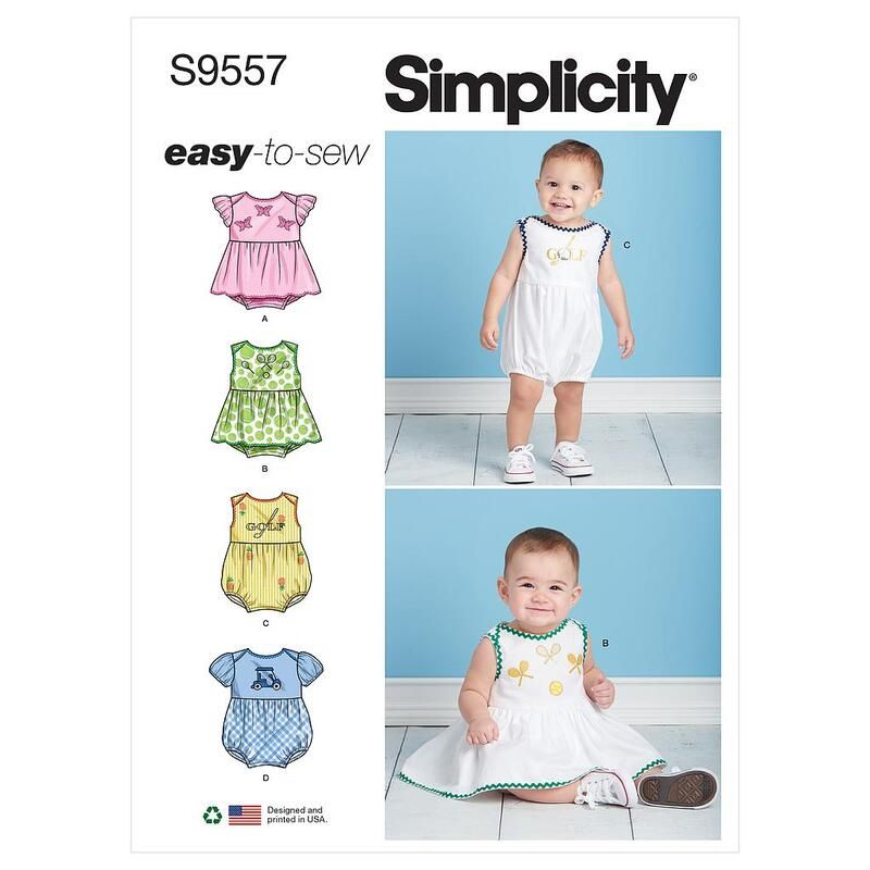 Patron Simplicity S9557.A - Barboteuse pour bébés