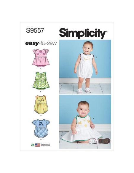Patron Simplicity S9557.A - Barboteuse pour bébés