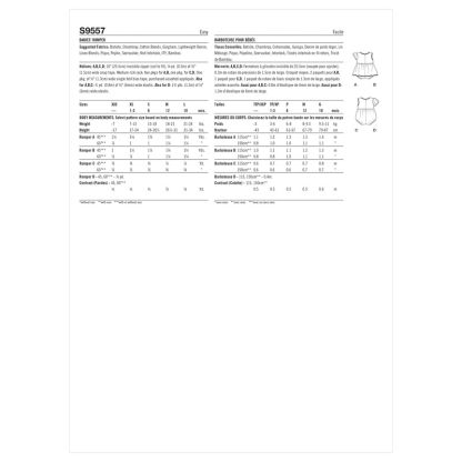Patron Simplicity S9557.A - Barboteuse pour bébés 2