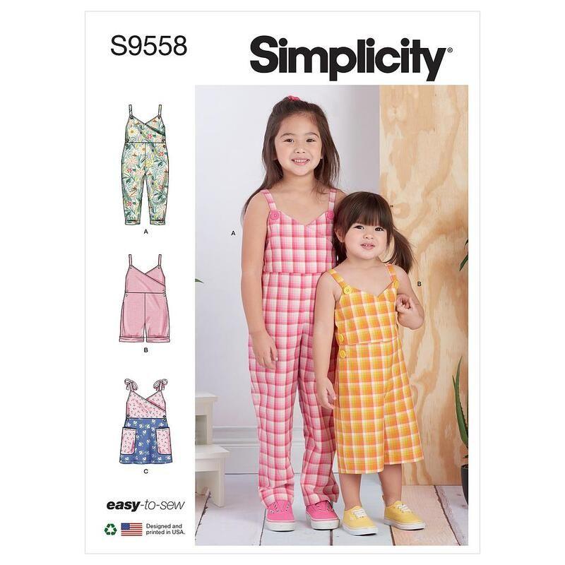 Patron Simplicity S9558.BB - Combinaison, Barboteuse et Jumper pour tout petits et pour enfants