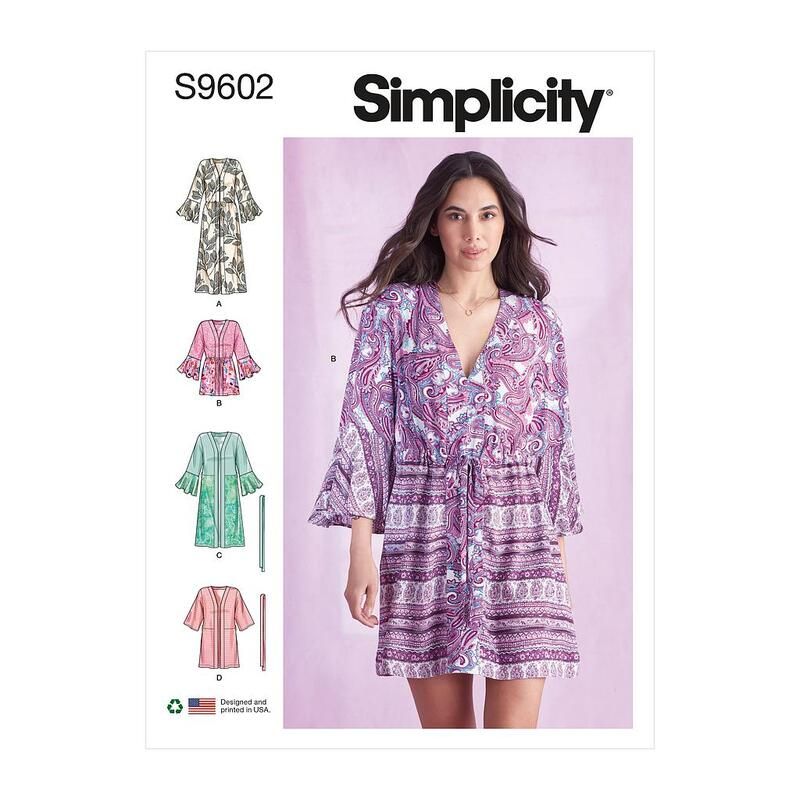 Patron Simplicity S9602.U5 - Caftans et Vestes enveloppantes pour jeunes filles