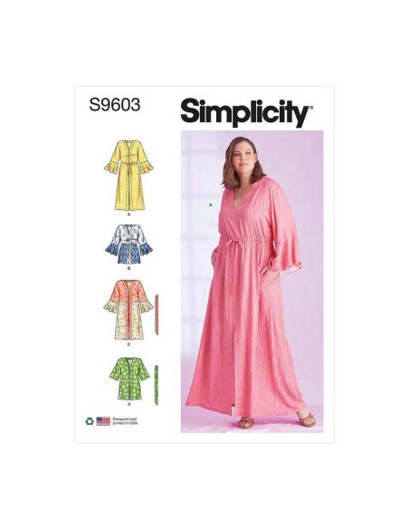 Patron Simplicity S9603.FF - Caftans et Vestes enveloppantes pour dames