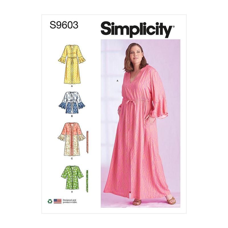 Patron Simplicity S9603.GG - Caftans et Vestes enveloppantes pour dames