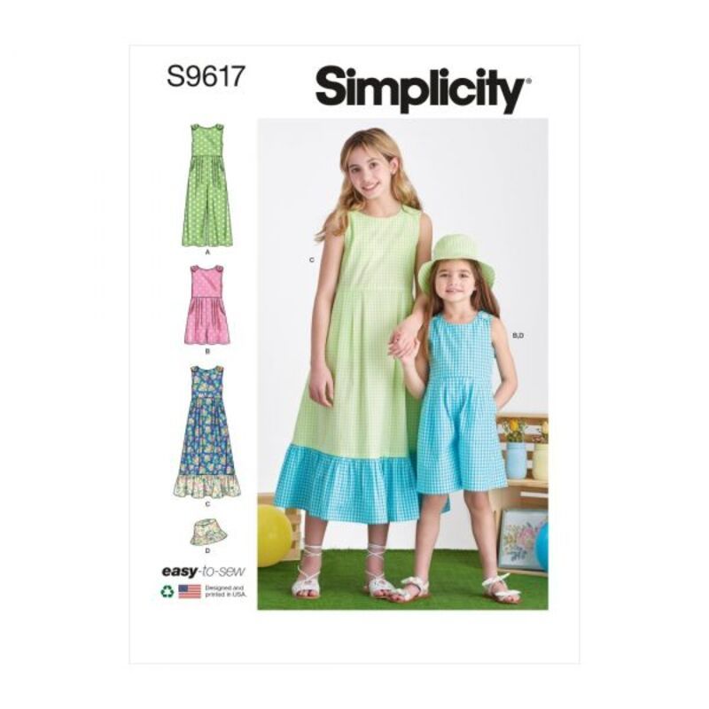 Patron Simplicity S9617.HH - Combinaison, Barboteuse et Robe pour enfants et filles