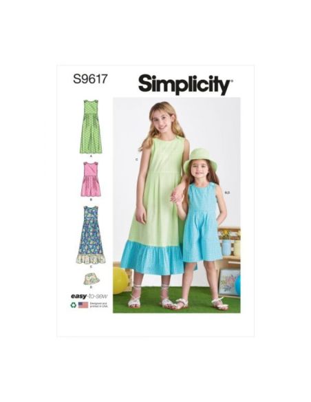 Patron Simplicity S9617.HH - Combinaison, Barboteuse et Robe pour enfants et filles