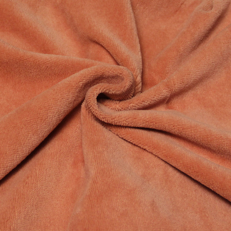 Tissu éponge bambou - Rose thé