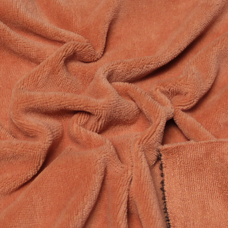 Tissu éponge bambou - Rose thé