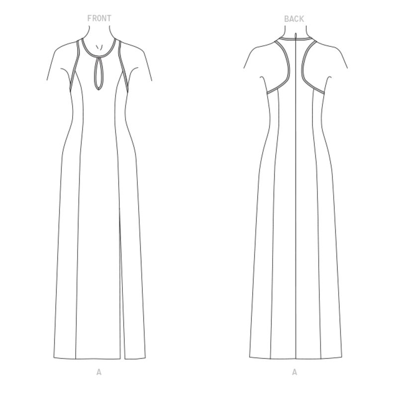 Patron Vogue 1692 B5 - Robe bande contrastante