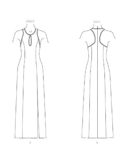 Patron Vogue 1692 F5 - Robe bande contrastante