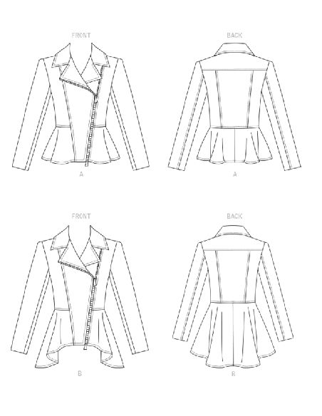 Patron Vogue 1714 F5 - Veste moulante