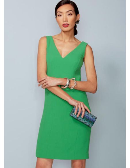 Patron Vogue 1536 A5 - Robe ajustée doublée à coutures princesse avec veste semi-ajustée à dos en forme