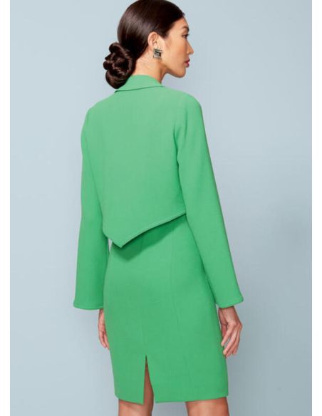 Patron Vogue 1536 A5 - Robe ajustée doublée à coutures princesse avec veste semi-ajustée à dos en forme