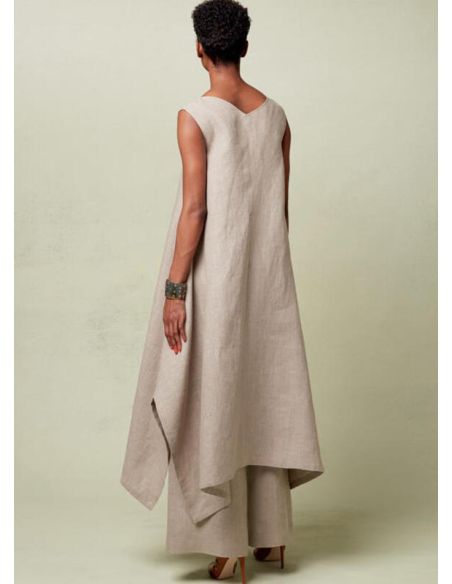 Patron Vogue 1550 A5 - Tuniques à incrustations contrastantes, pantalon ample