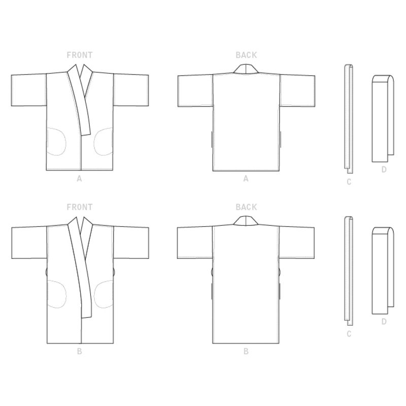 Patron Vogue 1610 OSZ - Kimono avec ceinture