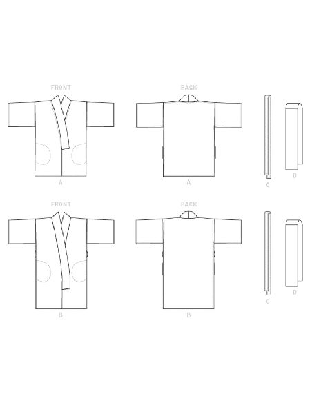 Patron Vogue 1610 OSZ - Kimono avec ceinture