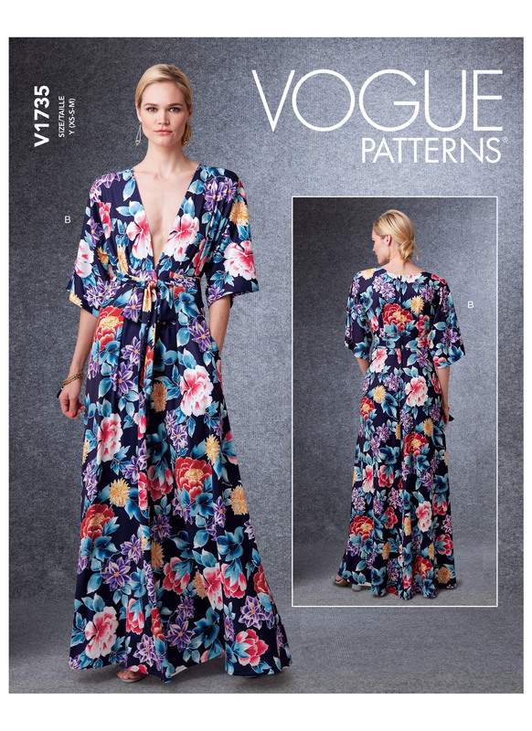 Patron Vogue 1735 ZZ - Robe longue, décollecté plongeant