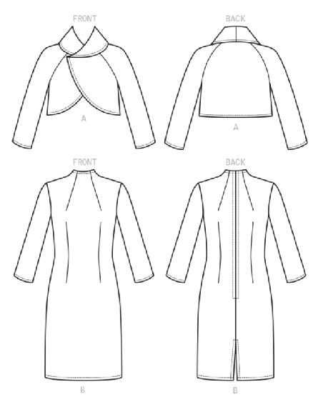 Patron Vogue 1736 A5 - Robe & veste ajustée