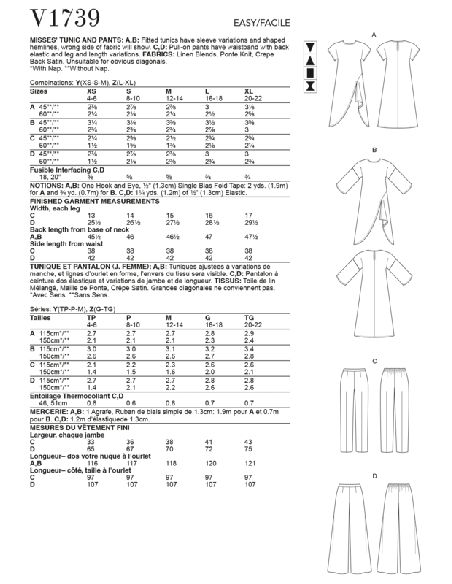 Patron Vogue 1739 Z - Tunique & pantalon