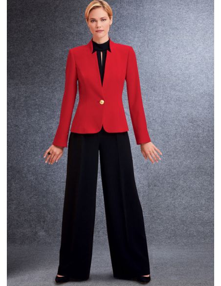 Patron Vogue 1741 E5 - Ensemble veste ajustée, robe, pantalon large et combinaison