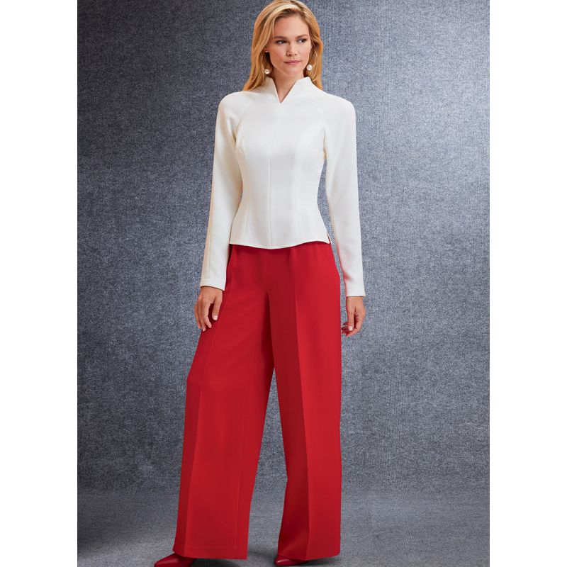 Patron Vogue 1741 E5 - Ensemble veste ajustée, robe, pantalon large et combinaison