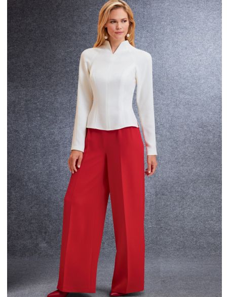 Patron Vogue 1741 E5 - Ensemble veste ajustée, robe, pantalon large et combinaison