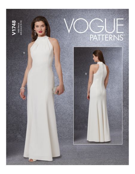 Patron Vogue 1748 AX5 - Robe moulante sur la poitrine