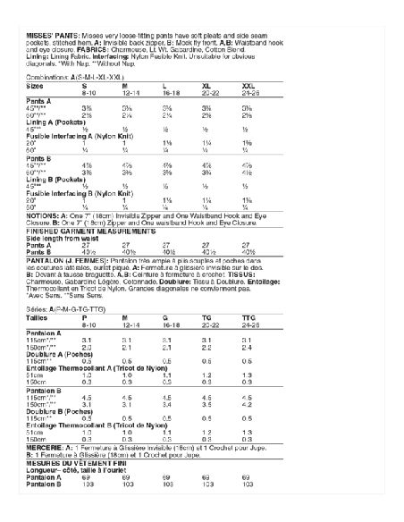 Patron Vogue 1772 A - Pantalon très ample