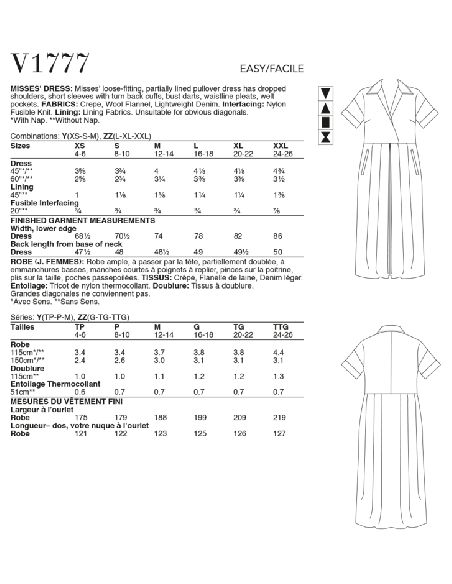 Patron Vogue 1777 ZZ - Robe ample