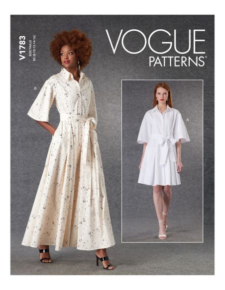 Patron Vogue 1783 B5 - Robe à devant boutonné et ceinture