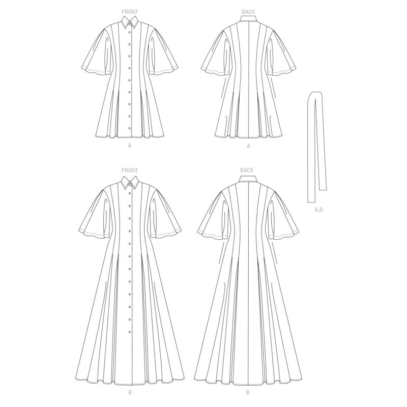 Patron Vogue 1783 B5 - Robe à devant boutonné et ceinture