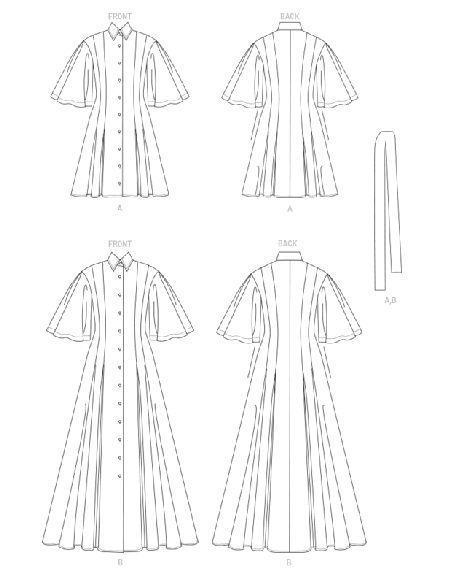 Patron Vogue 1783 B5 - Robe à devant boutonné et ceinture